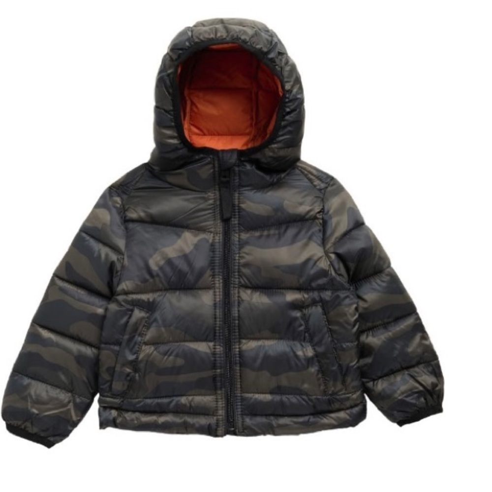 NWT Urban Republic Chevron printed olive camo packable puffer jacket